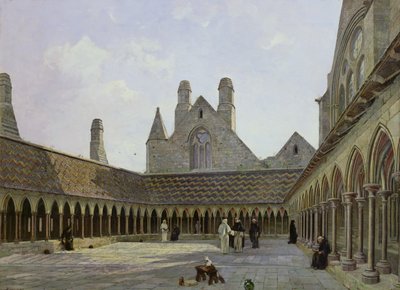 The Cloister of Mont Saint-Michel by Emmanuel Lansyer